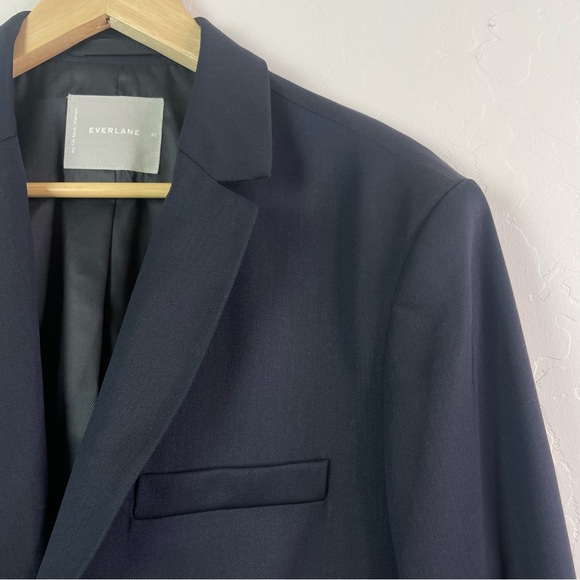 Everlane Men's Navy Blue Single Breasted Wool Blazer Coat Suit Jacket Size 40 - Picture 7 of 16